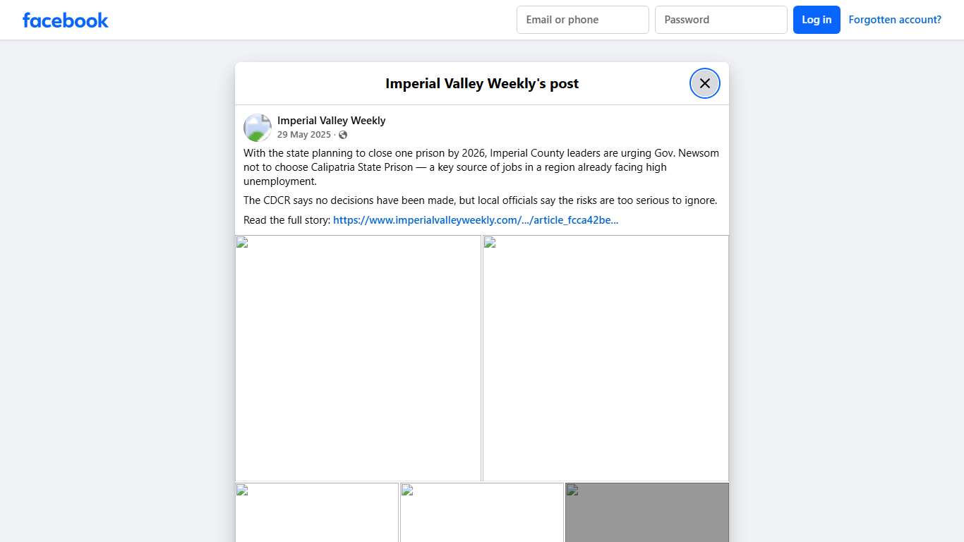 With the state planning to close... - Imperial Valley Weekly Facebook